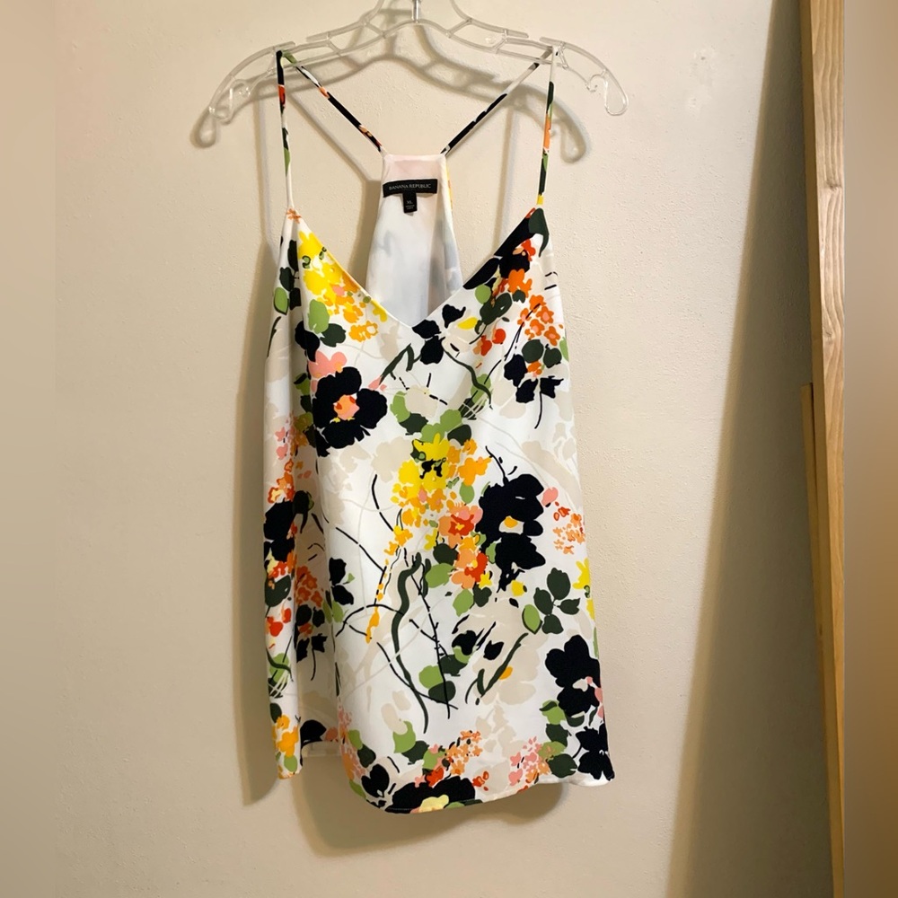 Banana Republic Floral Camisole in Black, Yellow, and Pink